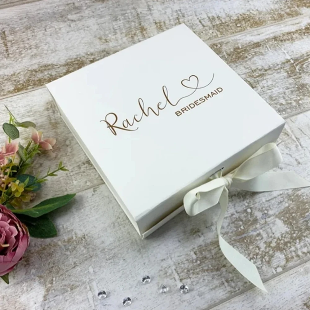

Personalized Luxury Bridesmaid Proposal Gift Box,Envelopes Box or Card Box,Wedding memory box,date of best man keepsake box