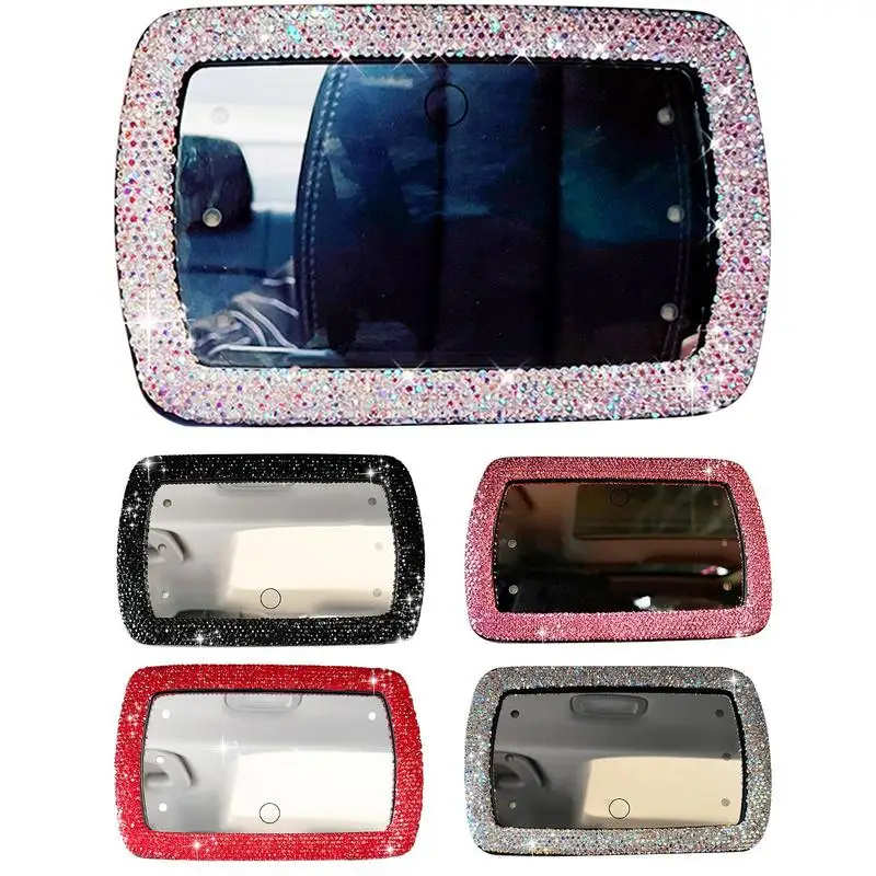 

Automobile Make Up Mirror Auto Sun Shading Mirrors Universal Car-styling Cosmetic Mirror LED Lights For Women CarAccessories