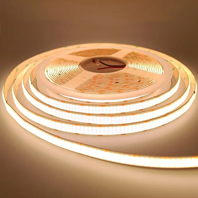 DC12V 24V Double Row COB LED Strip Super Bright 600LEDs/m RA90 Flexible Dimmable Led Tape Led Lighting 3000K 4000K 6500K 5M