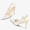 Baotou Sandals Women's Spring/Summer 2025 New Style Shallow Mouth Sexy Thin Heel High Heels Pointed Mesh Breathable Single Shoes 1