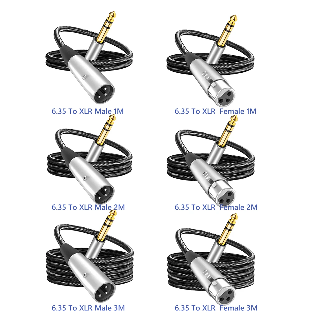 ProfessionalTRS14ToXLRMicrophoneCableAntiinterference635mm