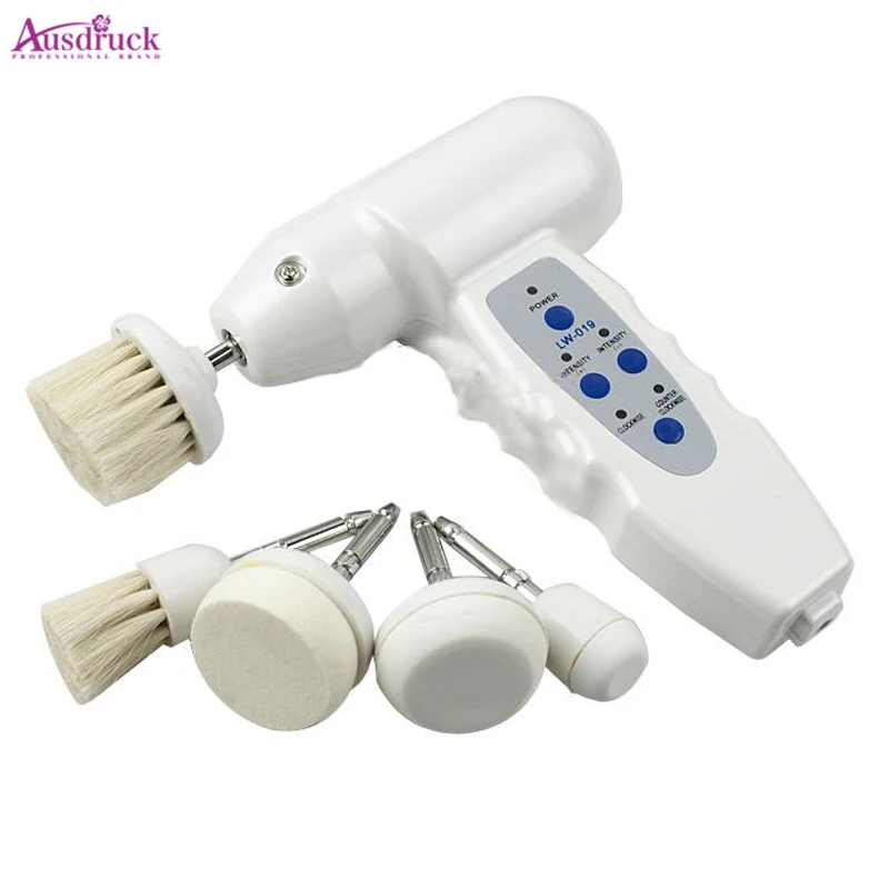 Home Use Skin Beauty Care TRASONIC MASSAGER+5in1 Electric Face Cleanser Rotary Facial Brush Cleansing Face Cleaner Scruber Brush 2