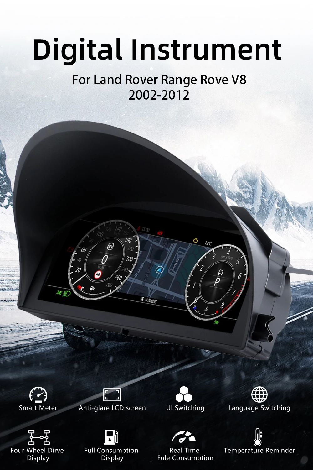 Digital Cluster Dashboard For Land Rover Range Rove V8 2002-2012 Speedometer Wi