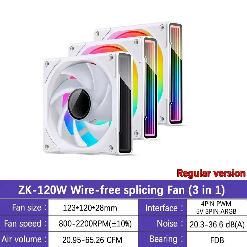 Jonsbo-コンピューターケースファン,3 in 1, 12cm, 120mm