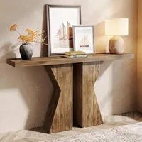 Farmhouse Entryway Table Rustic Brown