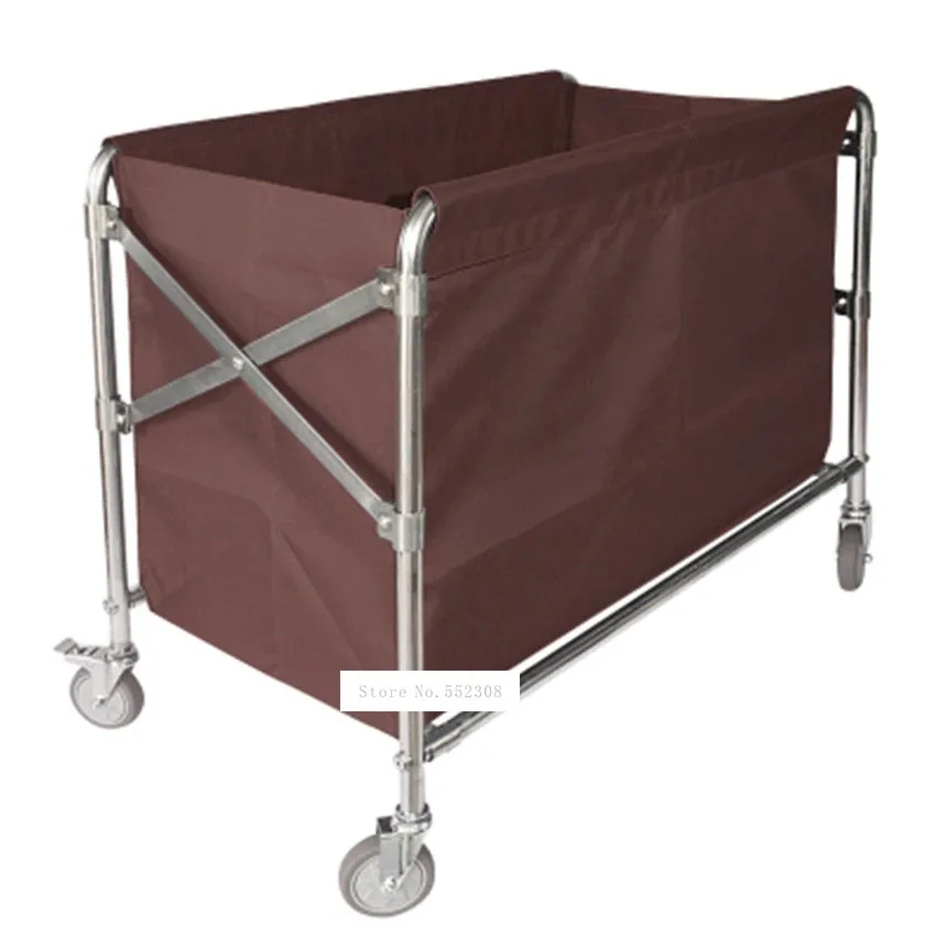 Bcc01 Servizio In Camera Carrello Pieghevole In Acciaio Inox Hotel Clean Storage Car Vestiti Sporchi Carrello Pulizia Lavoro Pieghevole Storage Car