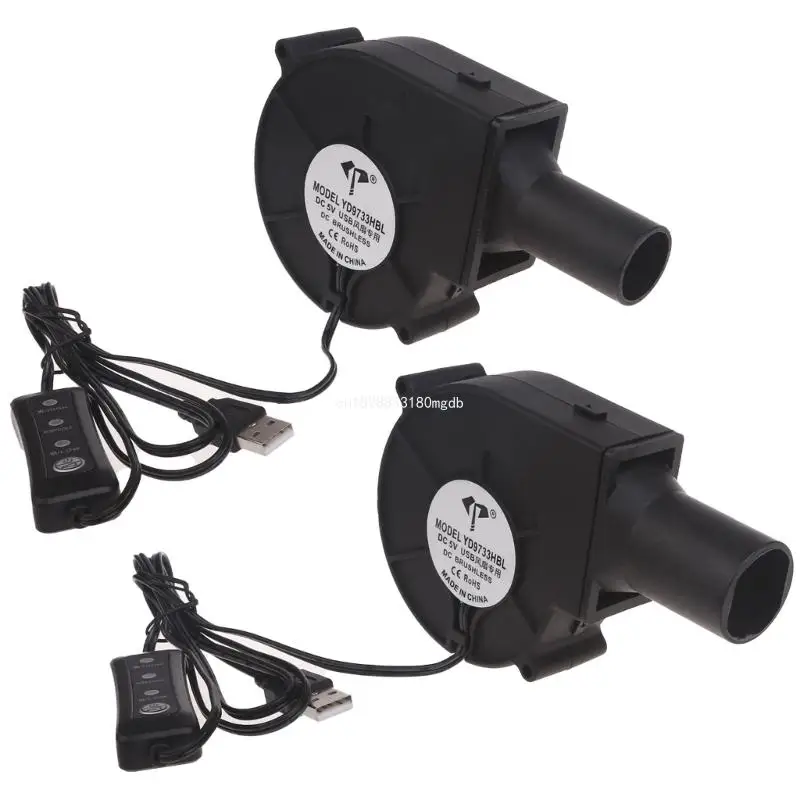 

Portable BBQ Fan Air Blower Adjustable Speed 5V USB Powered Barbecue Fan Air Blower Outdoor Camping Cooking Tool Dropship