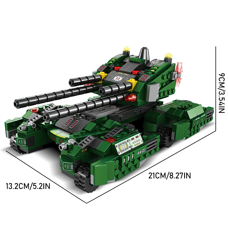 World War II Tank Military Series Vehicle Truck Construction Building Blocks Tan