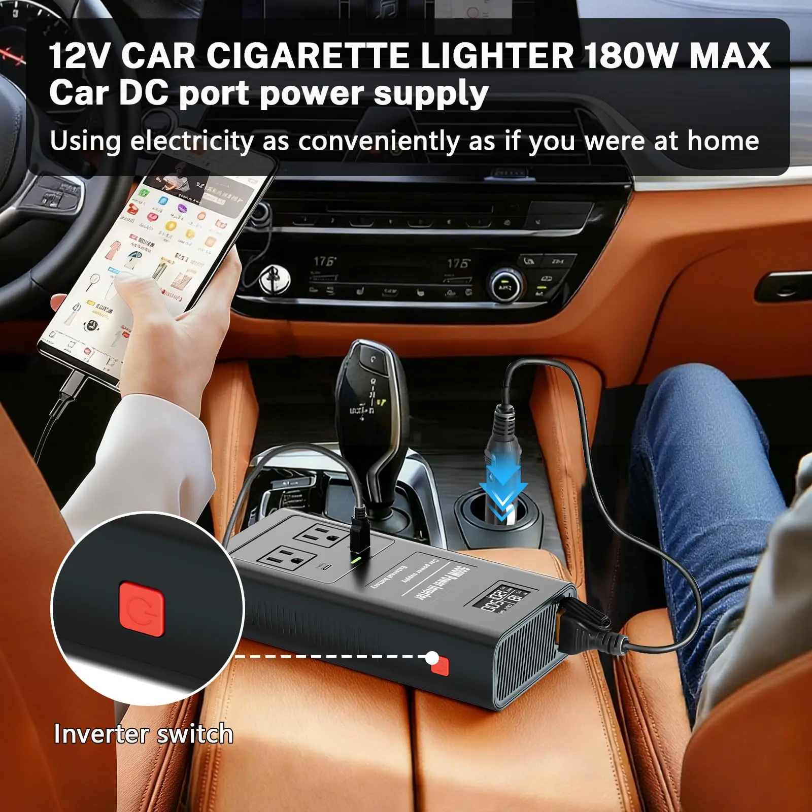 2 in 1 500W Power Inverter Battery Charger Compatible with Dewalt 20V Battery Ge