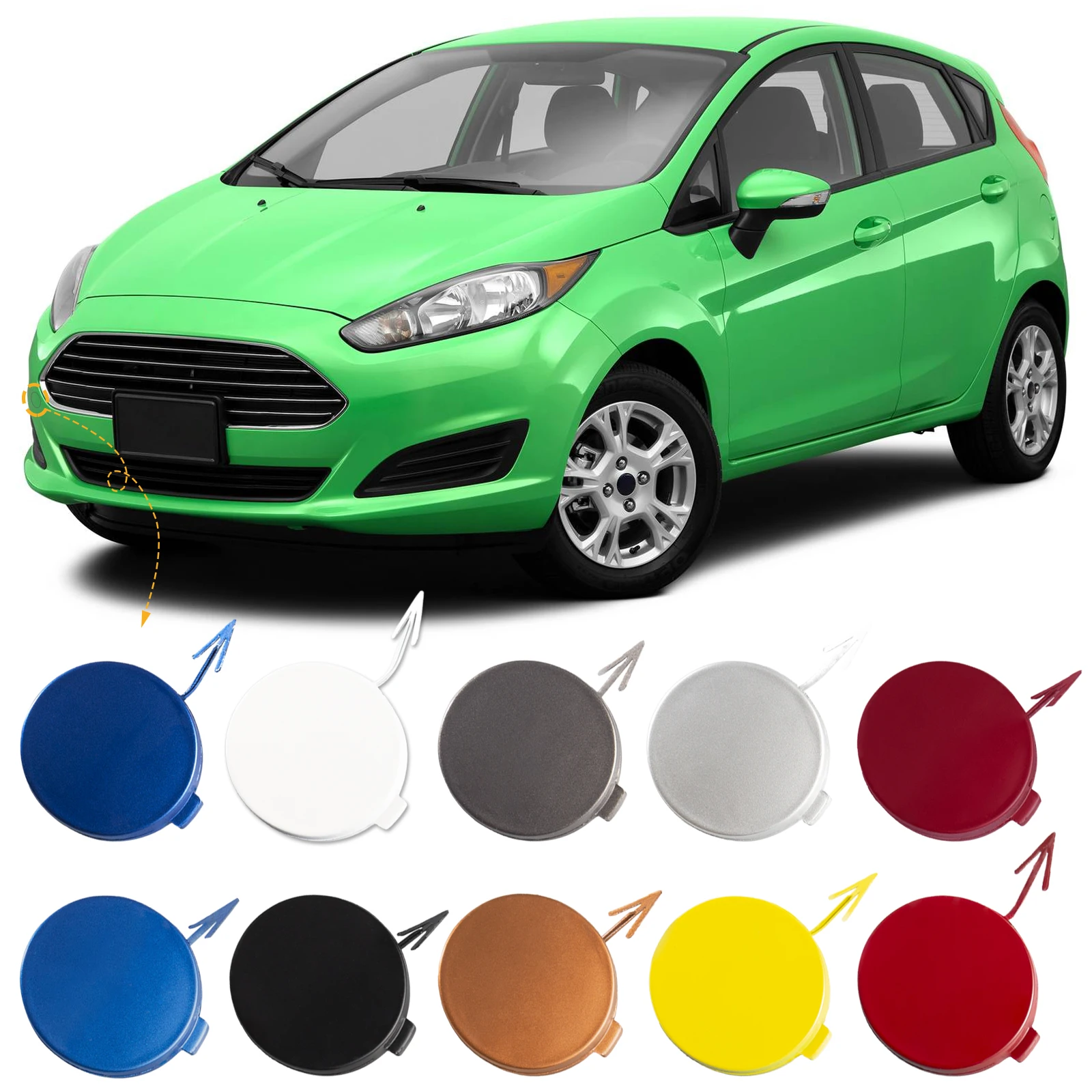 Cafoucs Front Bumper Towing Hook Cover Case For Ford Fiesta MK7 Hatchback  2009 2010 2011 2012 - AliExpress