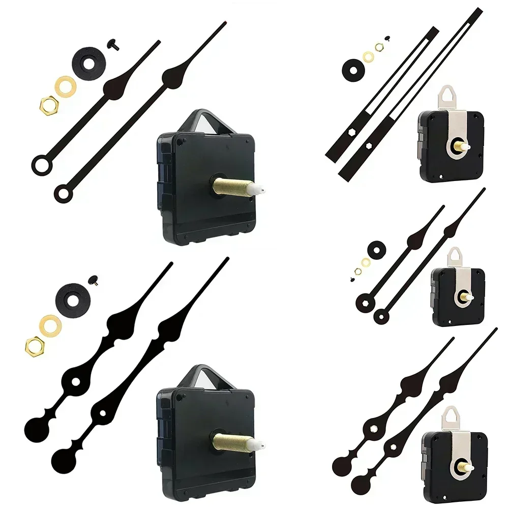 Wall Clock Clock Repair Parts Quality Silent Quartz DIY Mechanism Movement Kit Large Long Hands High Torque Wall Clock Accessories Black