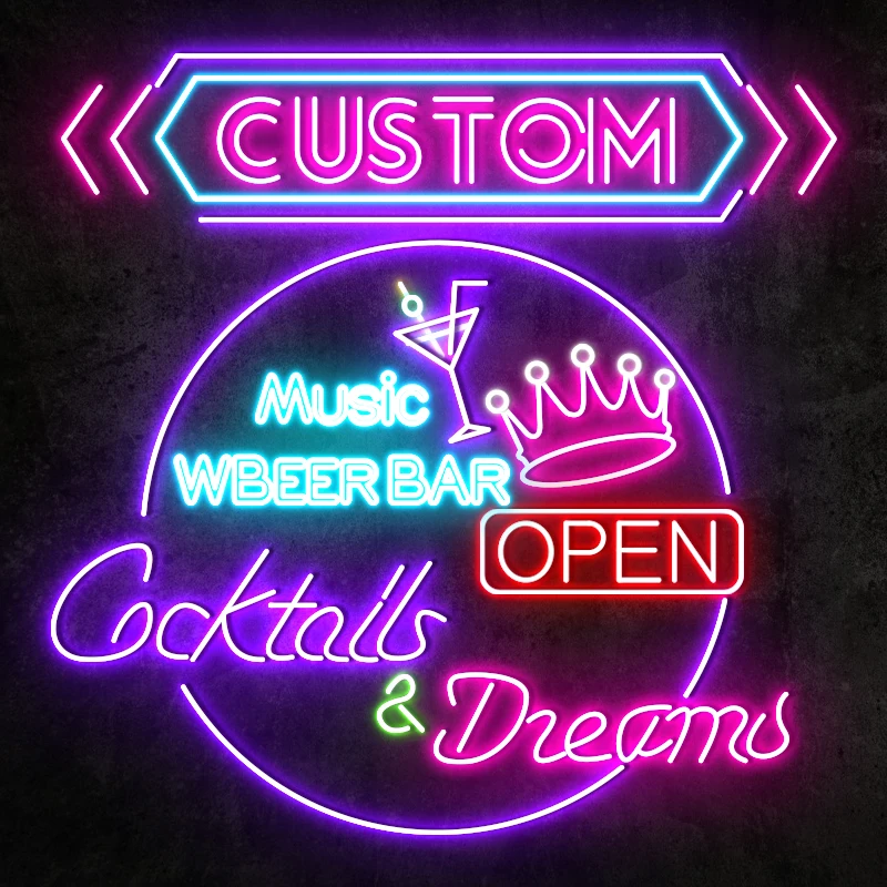 CustomNeonSignLedLettersLEDSalonNeonLargeSizeLightHotel