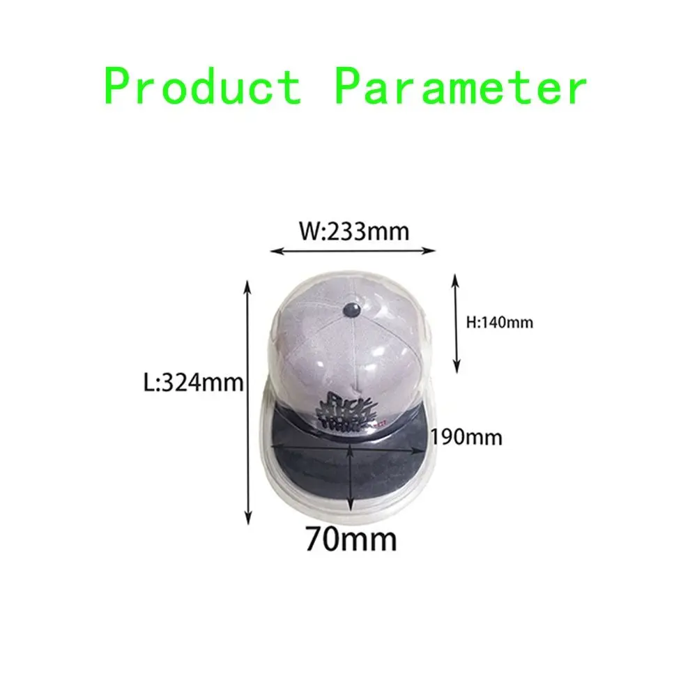 PVC Baseball Cap Display Box Dust-proof Curved Hat Storage Plastic Transparent Cover Flat Brim Hat Display Case 6