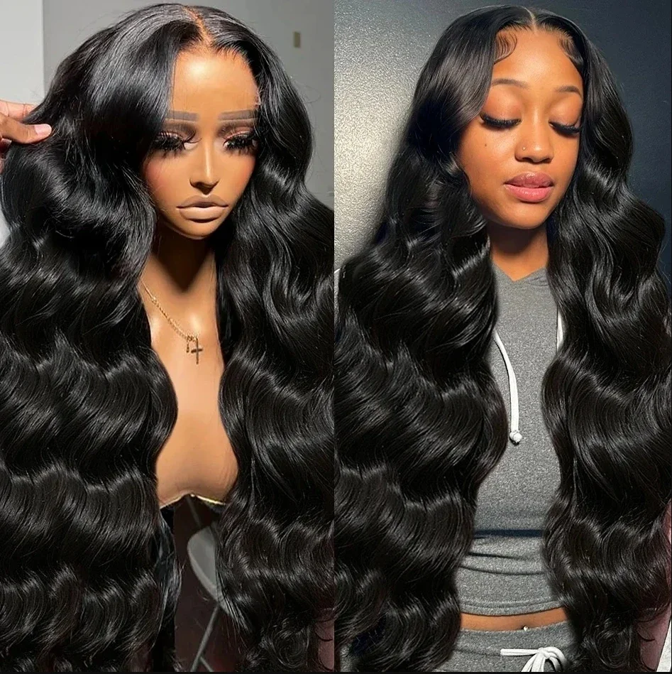 Body Wave Lace Front Human Hair Wig 30 34 40 Inches 200 Density Brazilian Remy 13x6 Transparent Hd Lace Frontal Wigs For Women 1