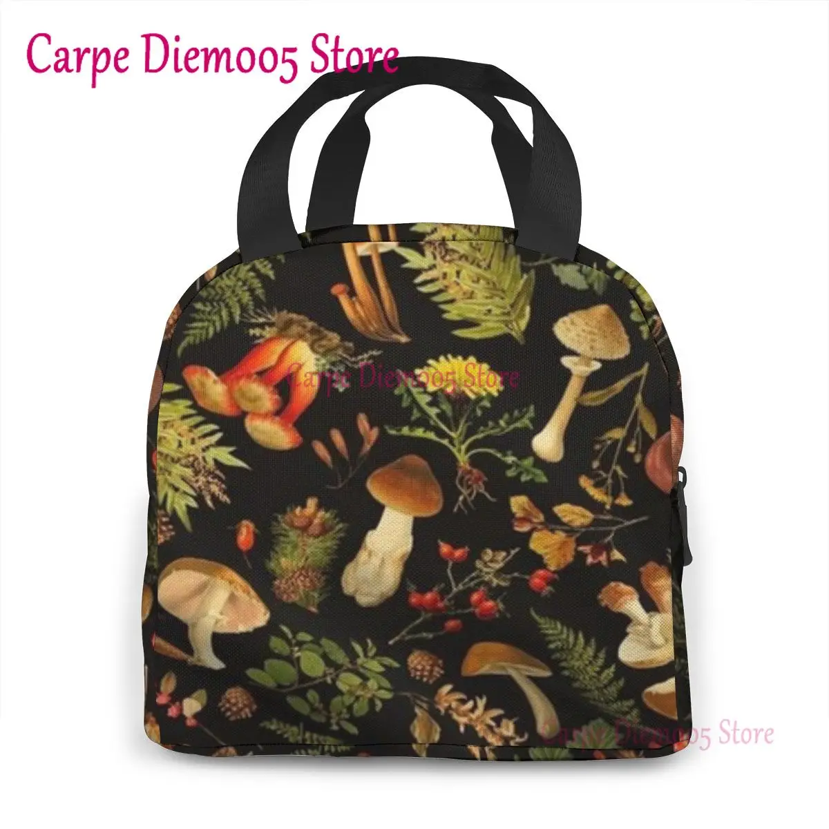 Lunch Bag Bento Bag Cooler Bag Cute Mushroom Print Thermal Food Picnic Lunch Bags For Women