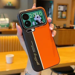 Fashion PU Leather Luminous Camera Protective Case - Compatible with Xiaomi Mi 17 Pro Max for Xiaomi 17 pro (Orange)