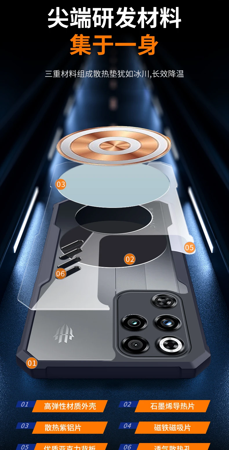 Copper Cooling Phone Case with Car-mounted Heat Dissipation and Transparent Cover