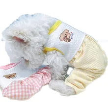 

Pink Yellow Cat Clothes Dog Pajamas Jumpsuit Small Medium Dogs Vest Overalls Bichon French Bulldog Four-Leg Pyjamas Pet Clothing