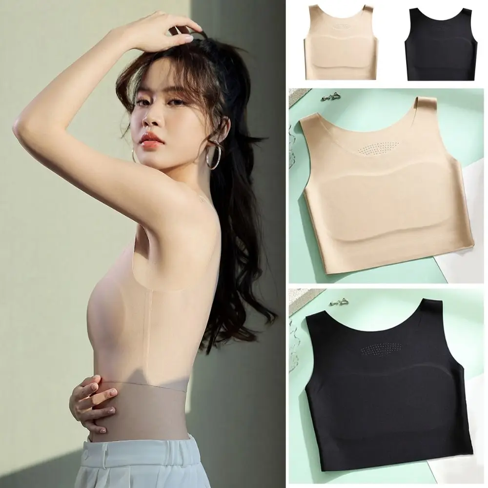 Basic Ice Silk Wireless Bra Slim Ultra-thin Underwear for Women U Neck Lingerie Girls Seamless Bra Female 4