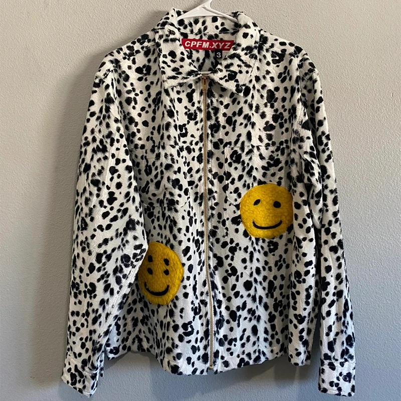 

2023ss Kanye CPFM.XYZ Ranch Zip Jacket Men Women 1:1 High Quality Shirt Wool Jersey Spotted Leopard Zip-up Coats