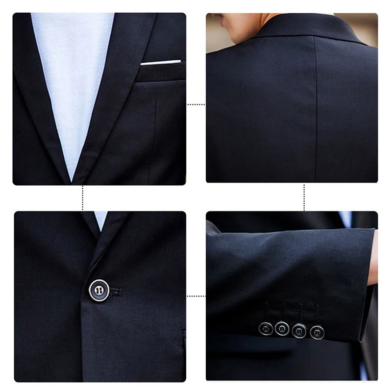 Men Blazers Sets 2 Pieces Wedding Elegant Formal 3 Suits Full Business Korean Pants Blue Coats Jackets Luxury mens suit