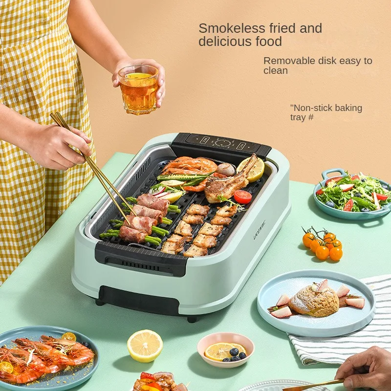 Electric Grill Smokeless Constant Temperature Adjustable Temperature Uniform Heat Removable Electric Grill for Home Cooking 4