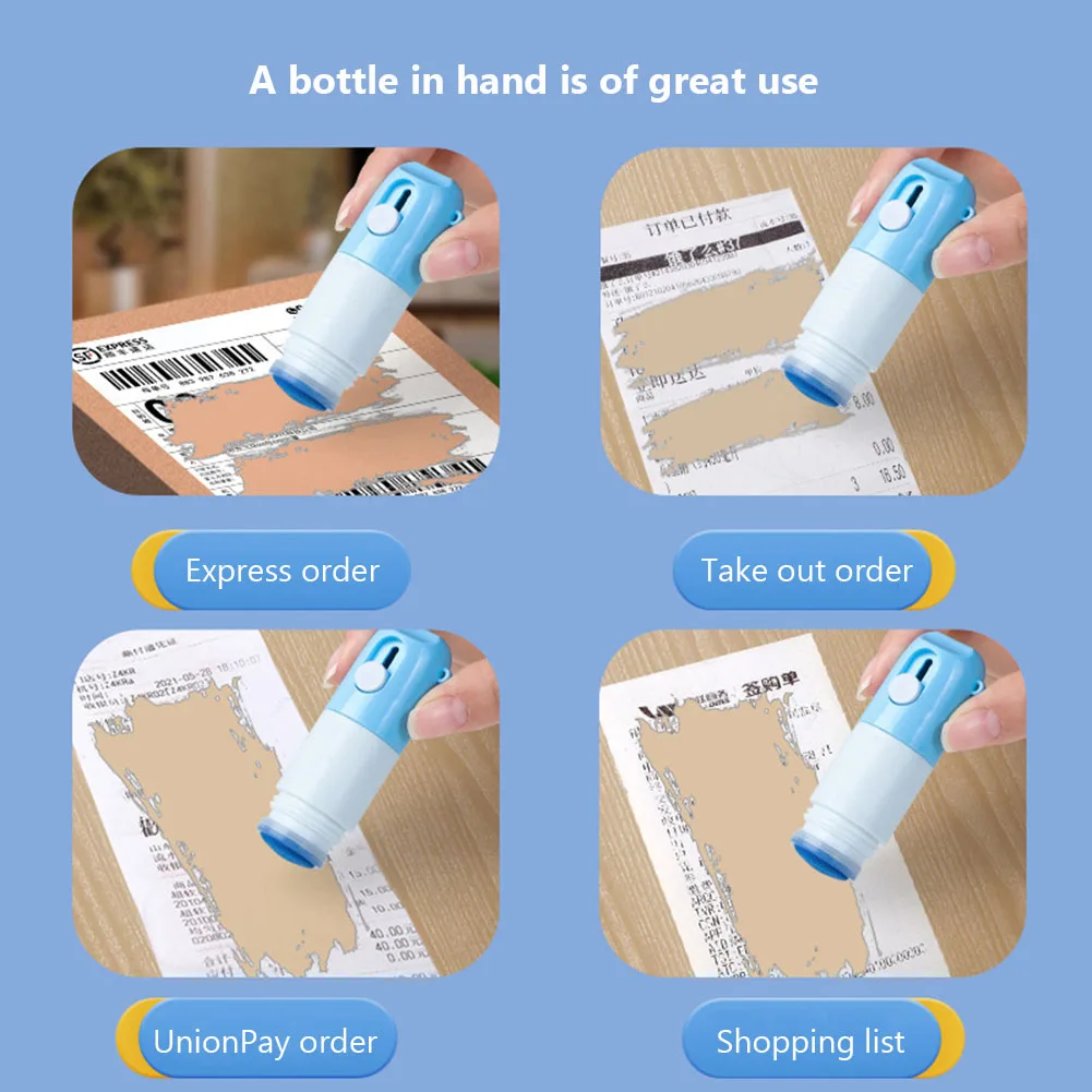 Thermal Paper Correction Fluid 1-3pcs with Unboxing Knife Portable Durable Data Identity Protection Fluid Eraser