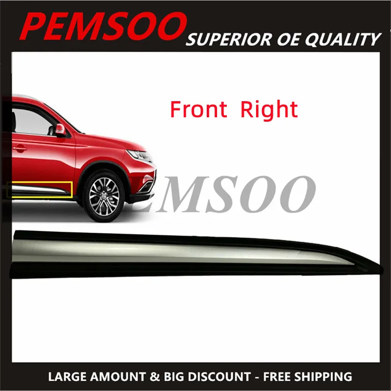 

Front Door Molding Trim Right Passenger RH Fits For 2014-2020 Mitsubishi Outlander 5727A484