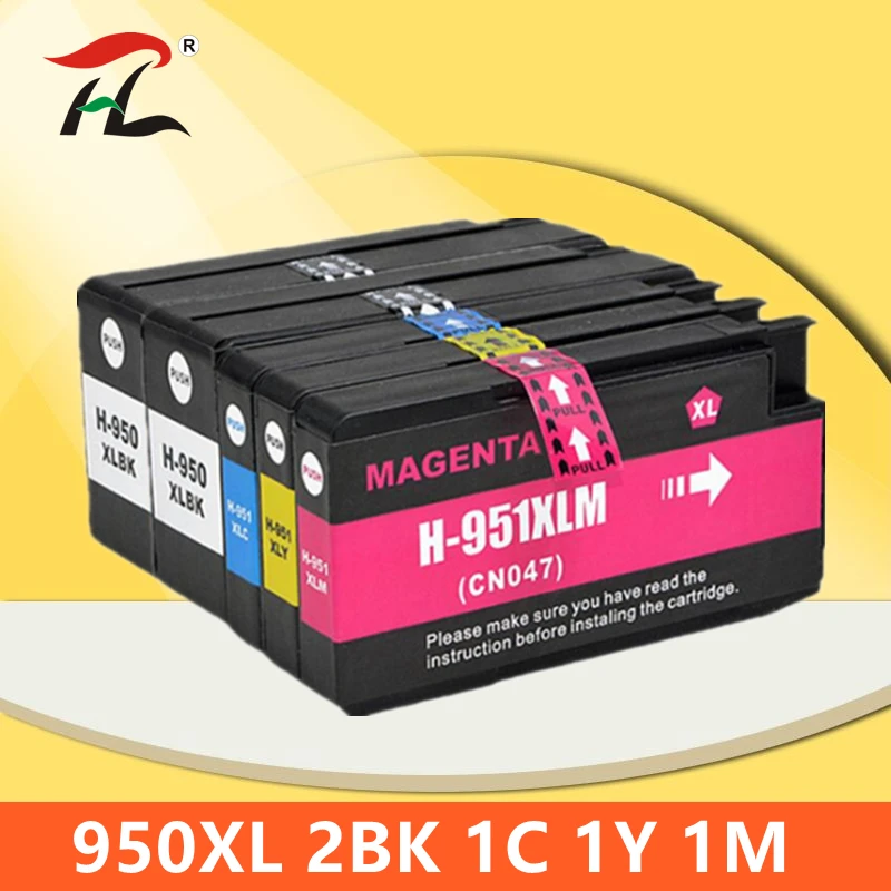 

YLC 5pk 950XL 951XL совместимый чернильный картридж для HP950 XL 951 XL для HP Deskjet 8600 8610 8615 8620 8630 8625 8660 8680 принтер