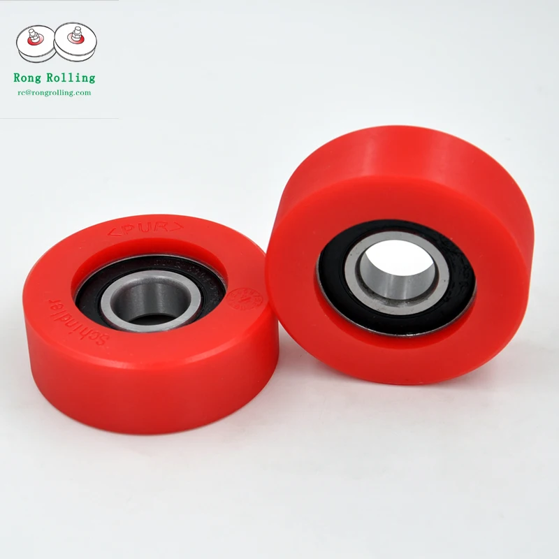 Poliuretano de Borracha Coberta Rolamento 6204rs Furo 20 mm Polia Rolo Rodas Diâmetro 70 mm Espessura 25 Mm. 20*70*25 6204rs