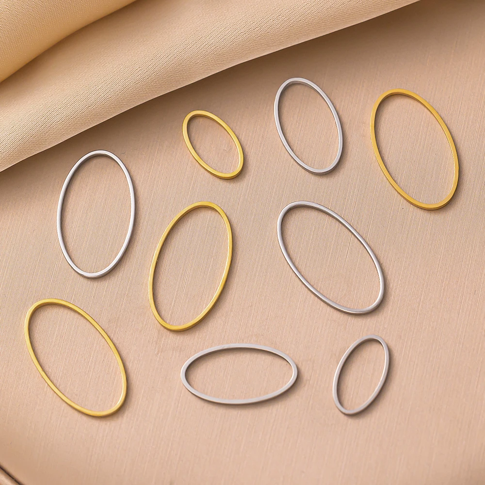 10 Stücke Edelstahl Hohl Oval Charms Anhänger DIY Handmake Halsketten Ohrring Schmuck Machen Liefert Zubehör Großhandel – Detail 5