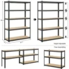 180cm/70.8" Garage Shelving Heavy Duty Garage Storage Shelves Load 1929Lbs, Wide Heavy Duty Shelving, Adjustable 5-Tier Metal 5