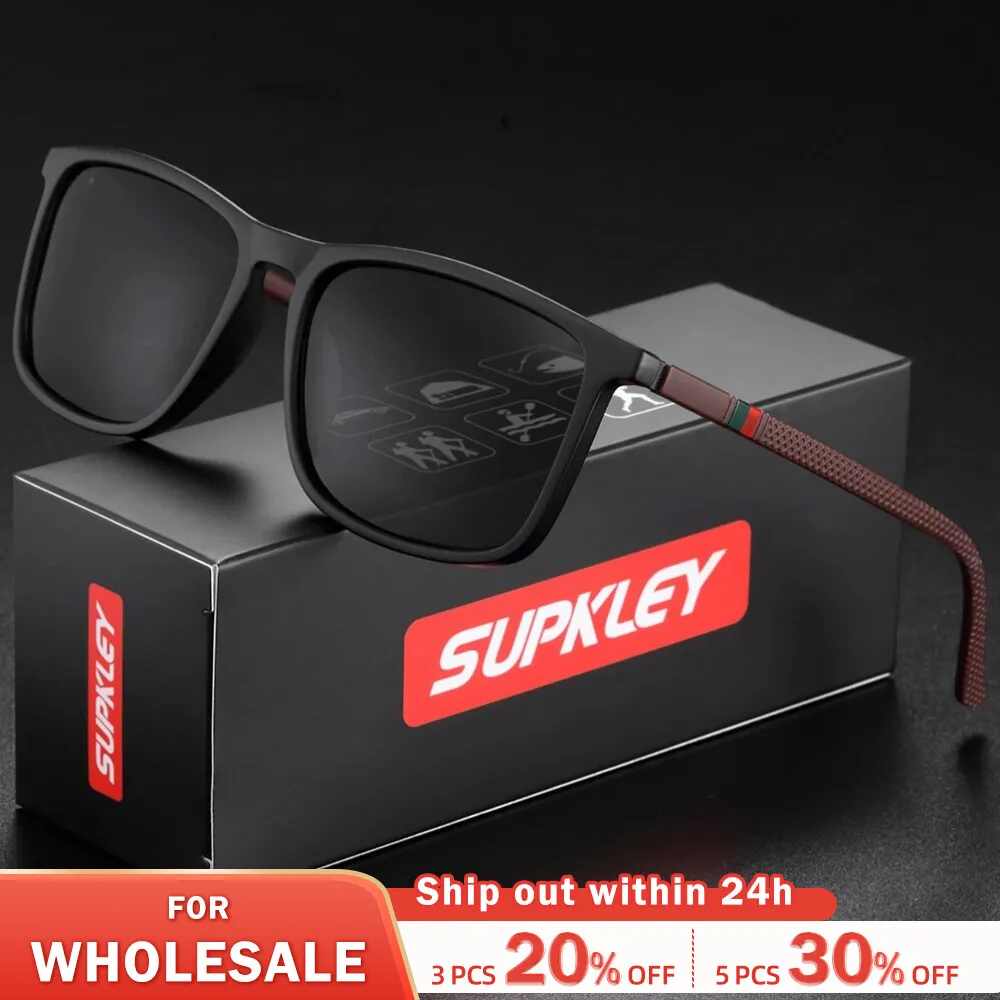 SUPKLEY Sports Sunglasses for Men Polarized Comfortable Wear Square Sun  Glasses Male Light Weight Eyewear Accessory with Origina