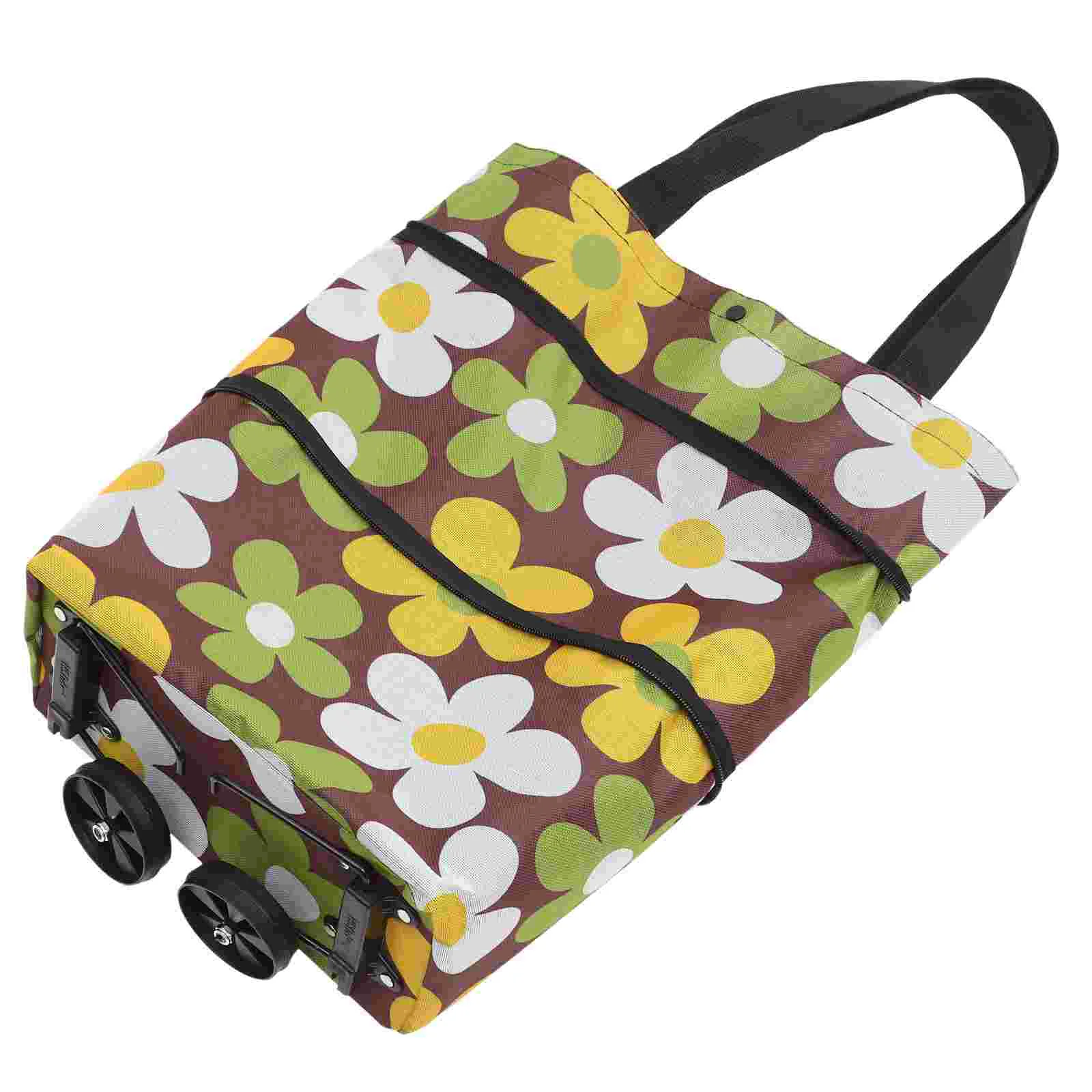 

Shopping Bag Wheels Folding Grocery Cart Bag Reusable Portable Collapsible Trolley Bags Hand Pulling Utility Collapsible