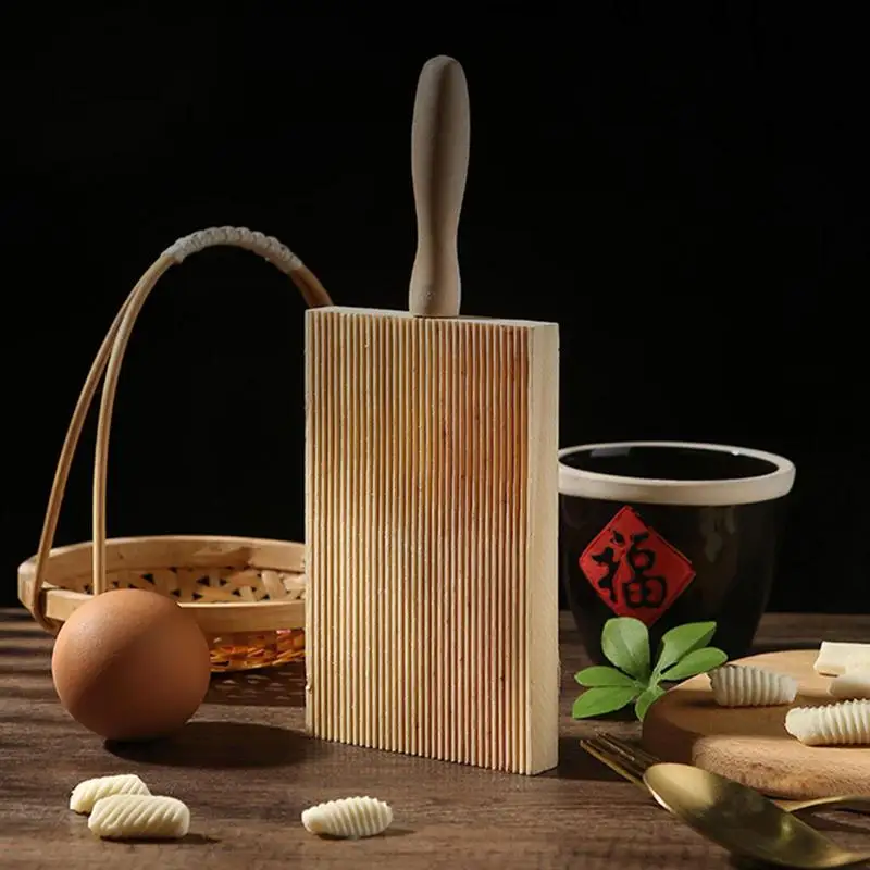 

Wooden Pasta Making Board Stable Fine Texture Wave Pattern Gnocchi Boards Non Stick Butter Paddle Maker Kitchen Supplies