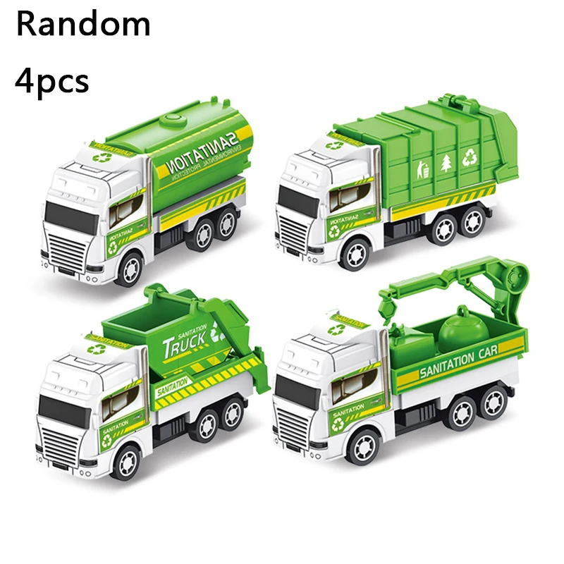 6-Piece Mini Inertial Pull-Back Construction Toy Car Set