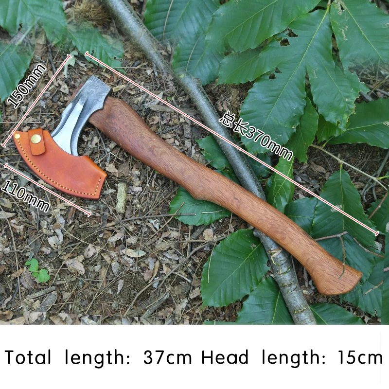 Outdoor campsite logging, chopping wood, wooden handle, mountain axe, hardware, fire emergency, high-quality axe 5
