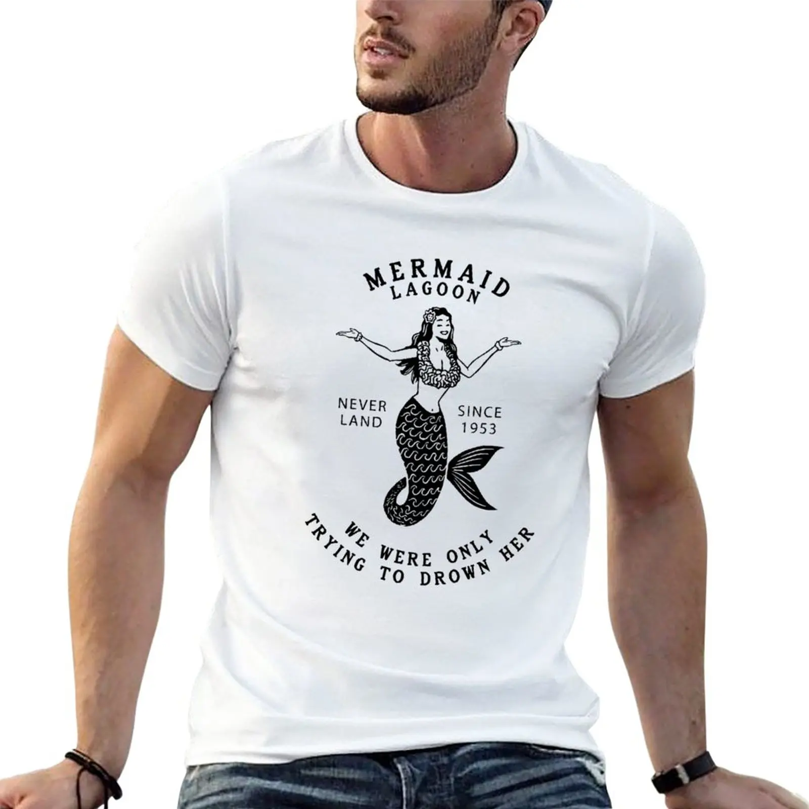 

New Mermaid-lagoon-We-were-only-trying-to-drown-her T-Shirt Blouse customized t shirts blank t shirts mens white t shirts