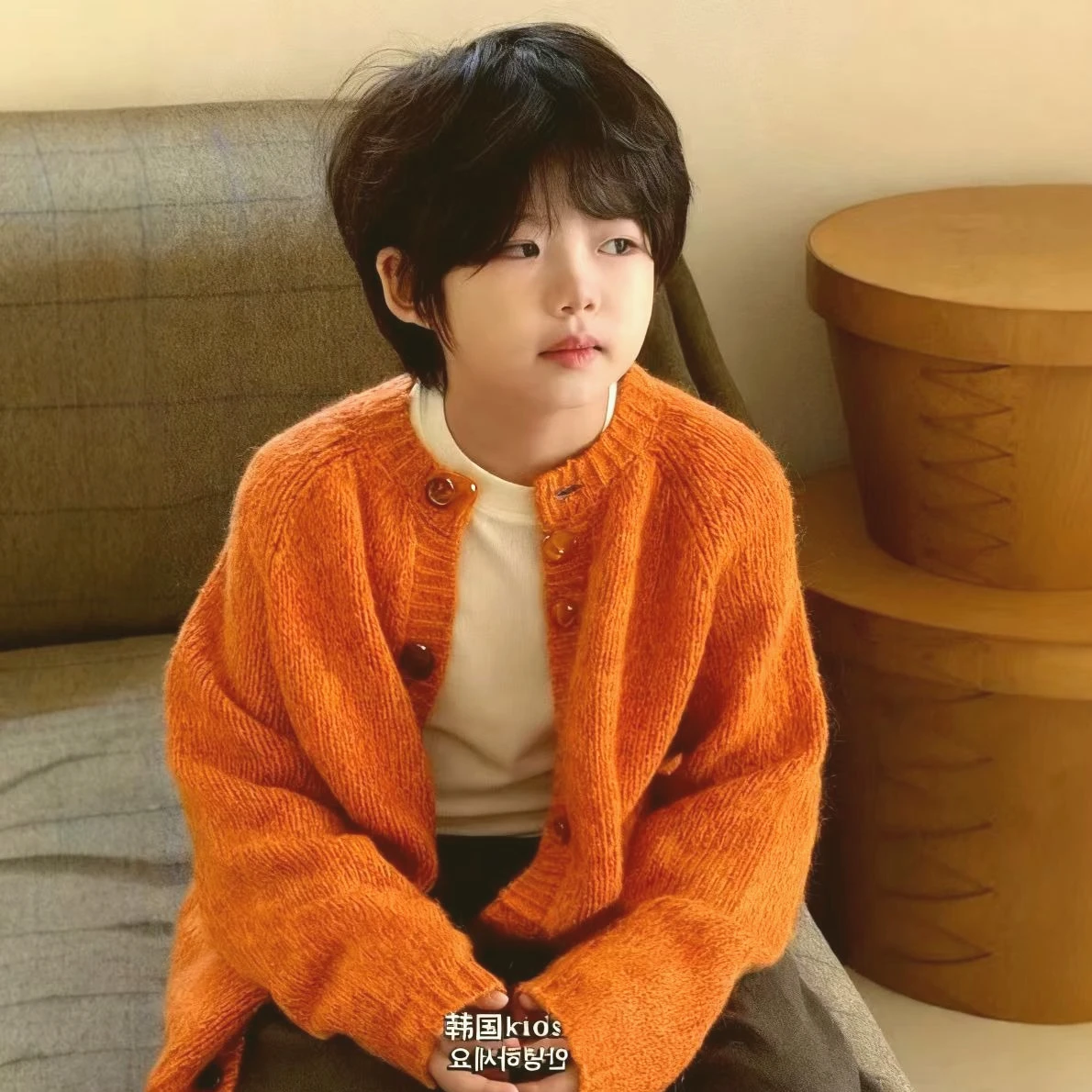 남아 여아 가을 스웨터 2025 신상 한국 패션 아동 봄 가을 겨울 단색 싱글 버튼 니트 가디건