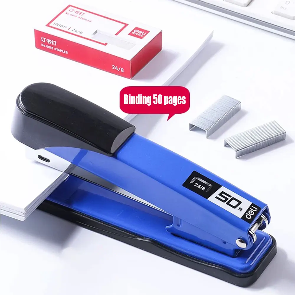 Large thickened office stapler can bind 50 pages and comes with a box of 24/6 universal staplers for home use - 5