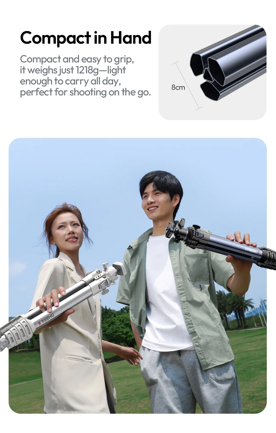 Travel Tripod Portable Metal Tripod 0.48-1.56M UKA QR Plate Tripod for Camera Sm