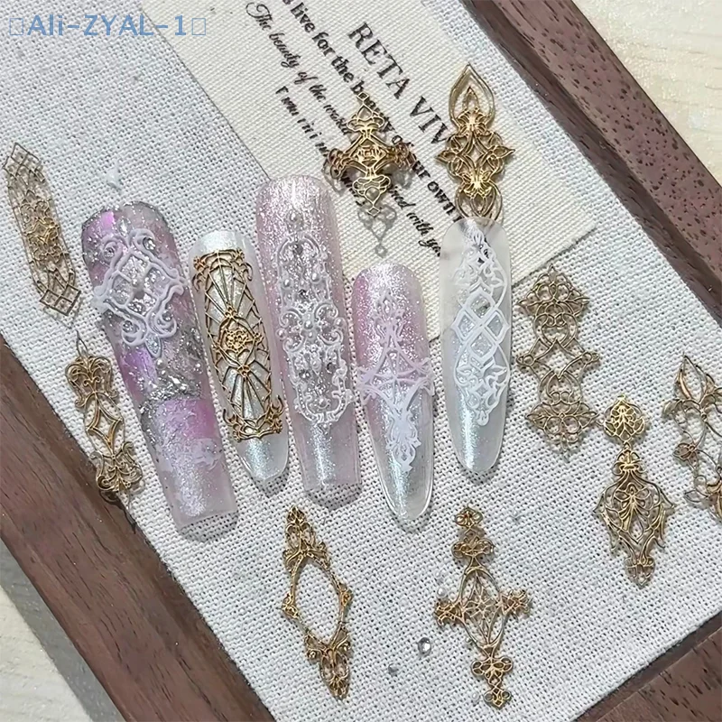 【ZYAL-1】네일 몰드 실리콘 레트로 패턴 네일 아트 장식 바로크 스타일 레리프 네일 아트 템플릿 입체 매니큐어 도구