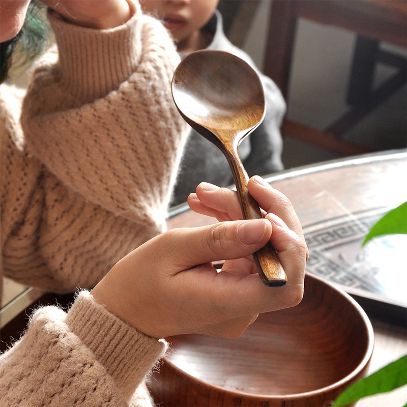 Kitchen Utensils Wooden Spoon Eco-friendly Tableware Gift Natural Easy To Clean Oval Spoon Eating Stirring wooden spoon,wooden cooking spoon