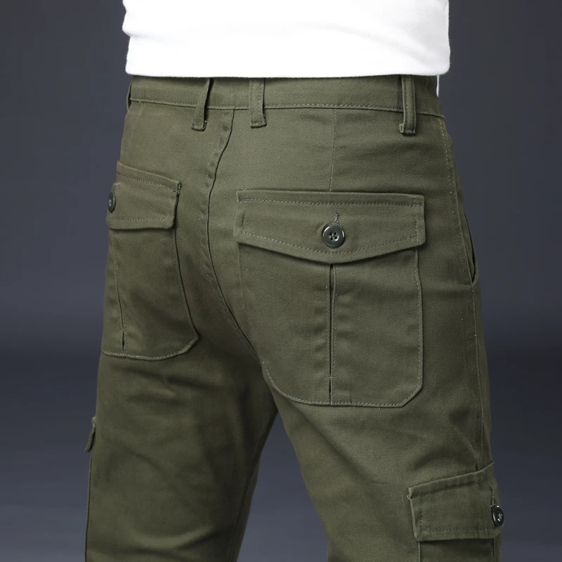 Plus Größe Männer Baumwolle Schwarz Mehrere Taschen Cargo Hosen Casual Multi Taschen Lange Hosen Männer Gerade Hosen Taktische Hosen – Detail 21