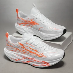 Wide Toe Box Lightweight Anti - Slip Running Sneakers with Thick Cushioned Sole - 45 (1903 - Orange)