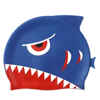 Kid's Swim Cap 3D Cartoon Design Swimming Hat Flexible Silicone Waterproof 1