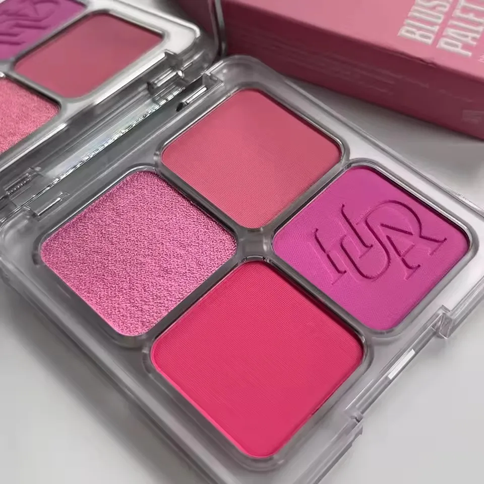 Radiant Pink Blush Palette with Airbrush Matte Finish and Soft Glow Liquid Blusher