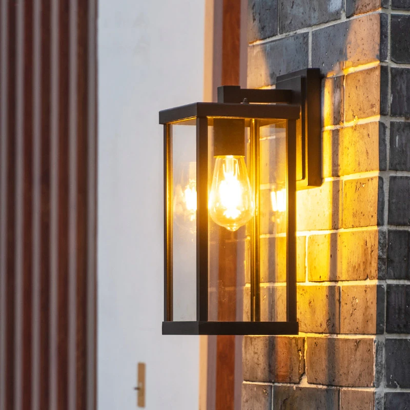 Square Aluminum Wall Lamp E27 Corridor Yard Wall Decoration Background Lamp Balcony Gate Outdoor wall light outdoor porch light