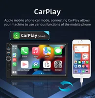 BQCC 7" 2Din/1 Din MP5 Car Player Mirrorlink wired Android AUTO/CarPlay BT AUX  Colorful lights FM Car Radio F7018C - Image 3