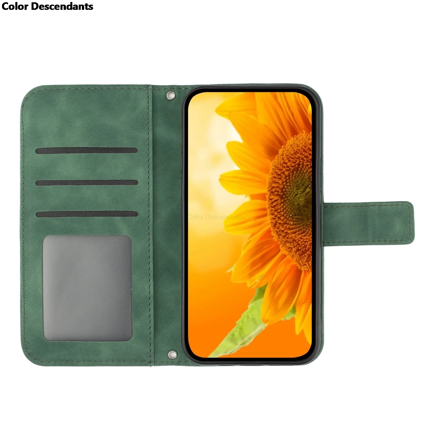 3D Sunflower Flip Leather Wallet Phone Case